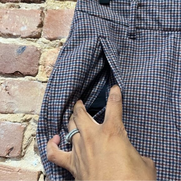 Aritzia Wilfred Wool Cashmere Blend Trousers Houndstooth Size 6 - Picture 2 of 8